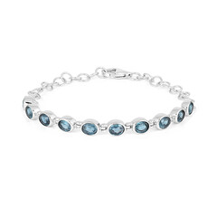 Petrol-Kyanit-Silberarmband