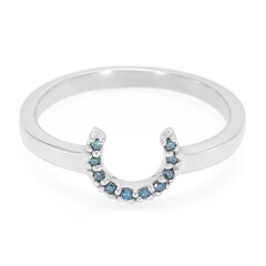 Königsblauer Diamant-Silberring