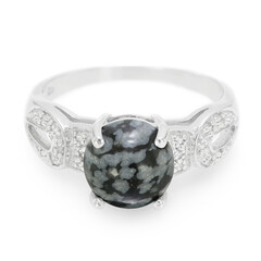 Schneeflocken-Obsidian-Silberring
