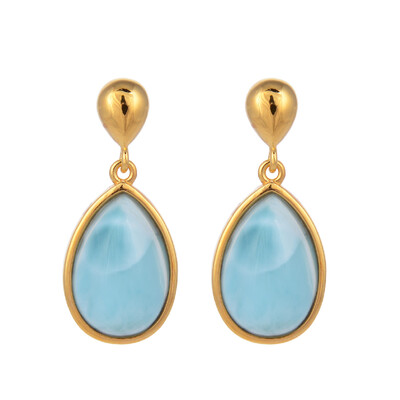 Larimar-Silberohrringe