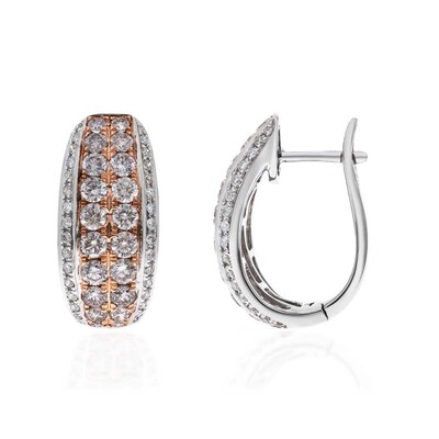 Pinkfarbener I1 Diamant-Goldohrringe (CIRARI)