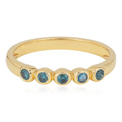 Blauer I1 Brillant-Silberring