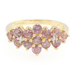 Nicht erhitzter Padparadscha-Saphir-Goldring (AMAYANI)