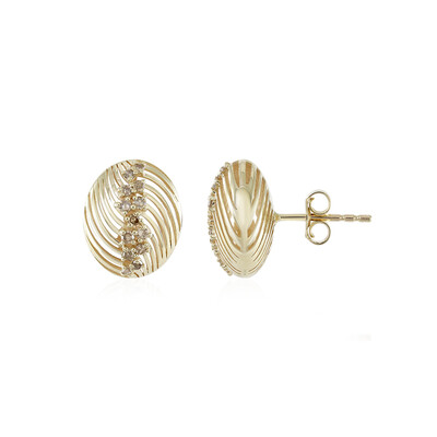I3 Champagner-Diamant-Goldohrringe (Ornaments by de Melo)