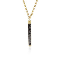 Schwarzer Diamant-Silbercollier