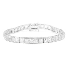 Weißer Topas-Silberarmband