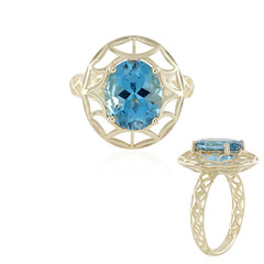 Schweizblauer Topas-Goldring (Ornaments by de Melo)