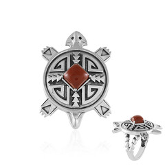 Roter Jaspis-Silberring (Desert Chic)
