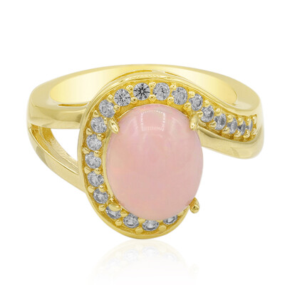 Pinkfarbener Opal-Silberring