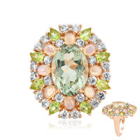 Grüner Amethyst-Silberring