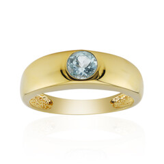 Himmelblauer Topas-Herren-Silberring