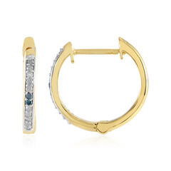 Blauer I3 Diamant-Silberohrringe