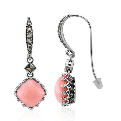 Pinkfarbener Opal-Silberohrringe (Annette classic)