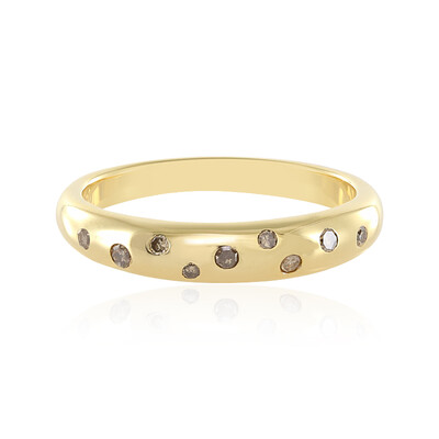 I3 Champagner-Diamant-Silberring