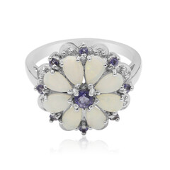 Weißer Opal-Silberring