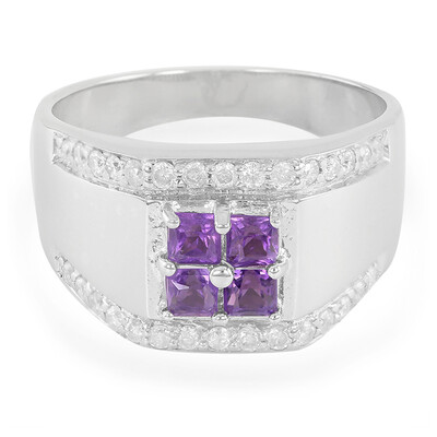 Sambia-Amethyst-Herren-Silberring