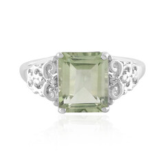 Grüner Amethyst-Silberring