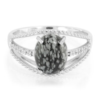 Schneeflocken-Obsidian-Silberring