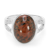 Mahagoni-Obsidian-Silberring