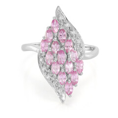 Pinkfarbener Ceylon-Saphir-Silberring