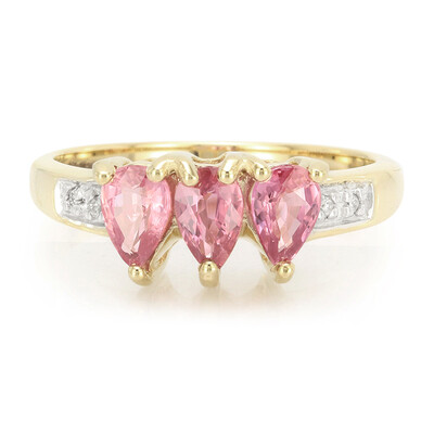 Nicht erhitzter Padparadscha-Saphir-Goldring