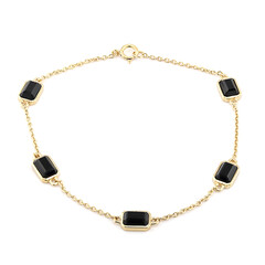 Schwarzer Onyx-Silberarmband