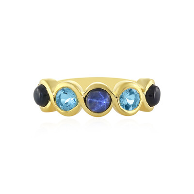 Blauer Stern-Saphir-Silberring