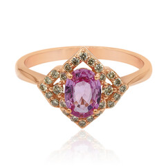 Pinkfarbener Saphir-Goldring