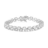 Weißer Topas-Silberarmband