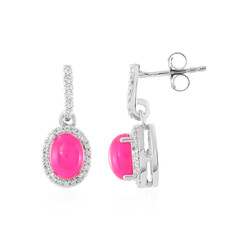 Äthiopischer Pinkfarbener Opal-Silberohrringe