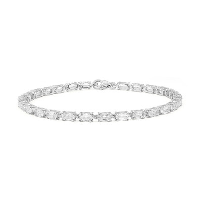 Weißer Topas-Silberarmband