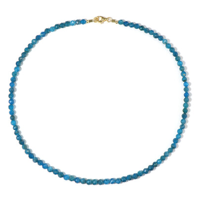 Neonblauer Apatit-Silberhalskette