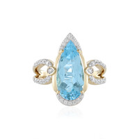 Schweizblauer Topas-Goldring (SUHANA)