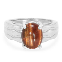 Rotes Tigerauge-Silberring