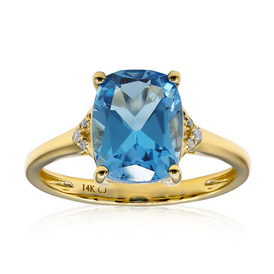 Schweizblauer Topas-Goldring (CIRARI)