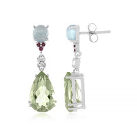 Grüner Amethyst-Silberohrringe