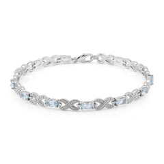 Himmelblauer Topas-Silberarmband