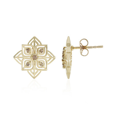 I2 Champagner-Diamant-Goldohrringe (Ornaments by de Melo)