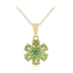 Burmesischer Peridot-Silberhalskette