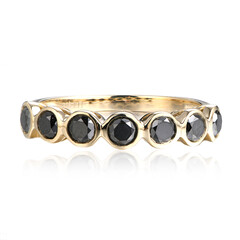 Schwarzer Diamant-Goldring