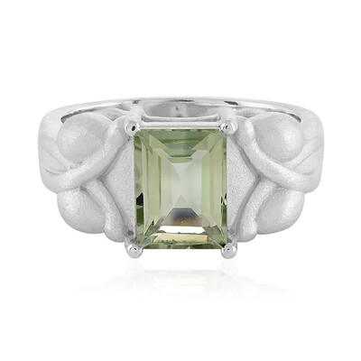 Grüner Amethyst-Silberring
