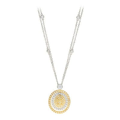 Gelber SI2 Brillant-Goldhalskette (CIRARI)