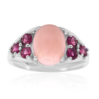 Pinkfarbener Opal-Silberring