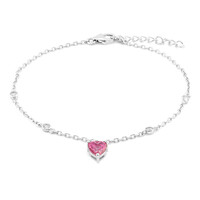 Pinkfarbener Topas-Silberarmband