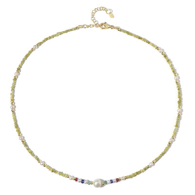 Gelber Diamant-Silberhalskette (Riya)