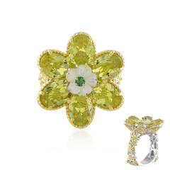 Ouro Verde-Quarz-Silberring (Gems en Vogue)