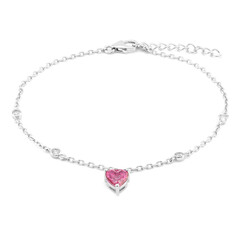 Pinkfarbener Topas-Silberarmband