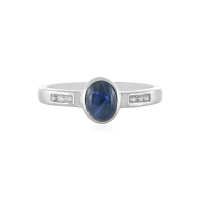 Blauer Stern-Saphir-Silberring