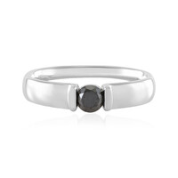 Schwarzer Brillant-Silberring