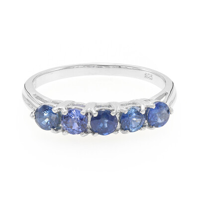 Blauer Burmesischer Saphir-Silberring